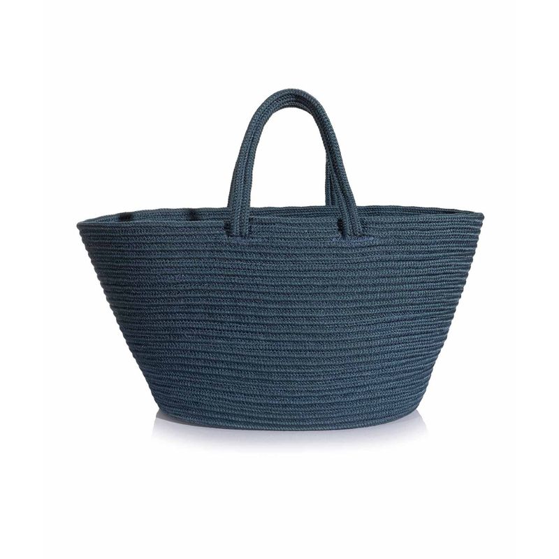 Fashion, accesorii si bijuterii - Femei - Accesorii femei - Genti si rucsacuri femei - Geanta decorativa, Aberto Design, albastru marin, bumbac 100%, 30 cm, lucrata manual - Infinity.ro