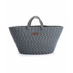 Fashion, accesorii si bijuterii - Femei - Accesorii femei - Genti si rucsacuri femei - Geanta decorativa, Aberto Design, femei, albastru marin crem, 30 cm, bumbac 100%, handmade - Infinity.ro