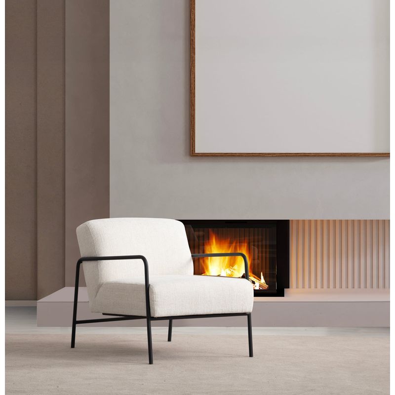Casa si Gradina - Mobilier - Scaune si fotolii - Fotolii - Fotoliu, Hanah Home, lemn de fag si pal, alb, 70x90x75 cm - Infinity.ro