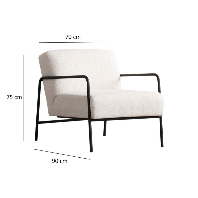 Casa si Gradina - Mobilier - Scaune si fotolii - Fotolii - Fotoliu, Hanah Home, lemn de fag si pal, alb, 70x90x75 cm - Infinity.ro