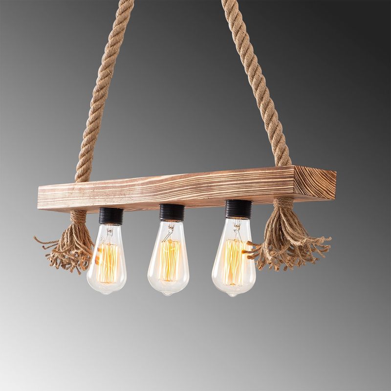 Casa si Gradina - Corpuri si surse de iluminat - Lustre si pendule - Candelabru, Opviq, lemn, maro, 60x9 cm - Infinity.ro