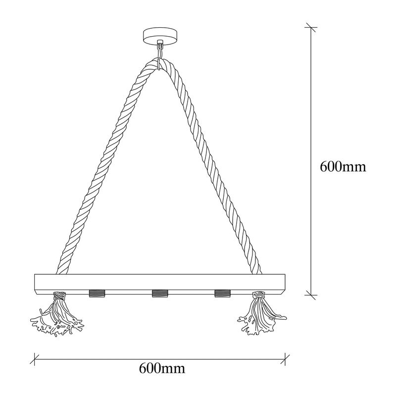 Casa si Gradina - Corpuri si surse de iluminat - Lustre si pendule - Candelabru, Opviq, lemn, maro, 60x9 cm - Infinity.ro