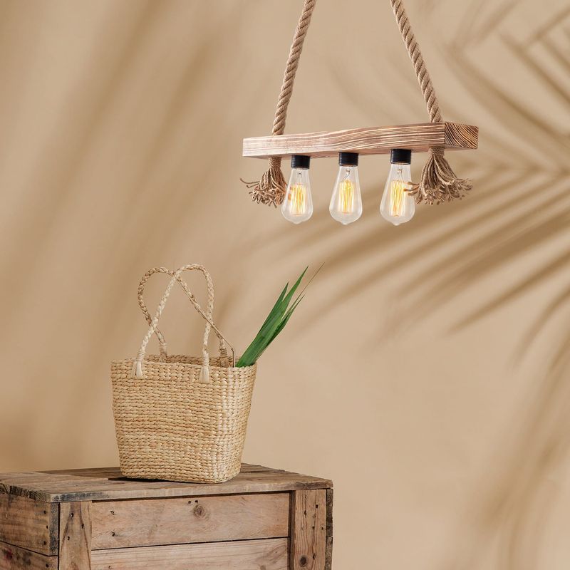 Casa si Gradina - Corpuri si surse de iluminat - Lustre si pendule - Candelabru, Opviq, lemn, maro, 60x9 cm - Infinity.ro