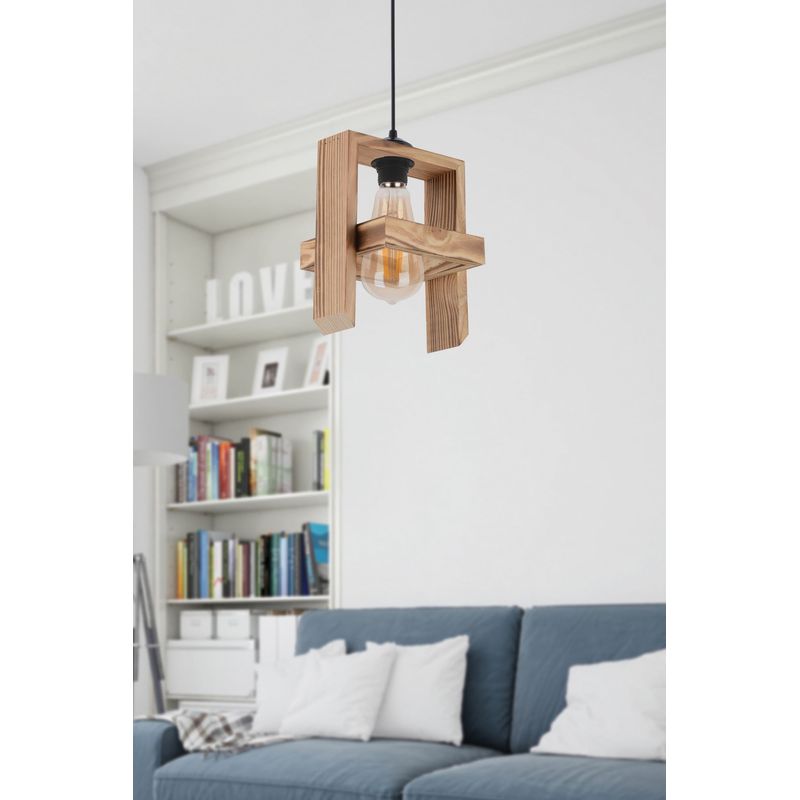 Casa si Gradina - Corpuri si surse de iluminat - Lustre si pendule - Candelabru, Opviq, lemn, natur, 19x19x65 cm - Infinity.ro