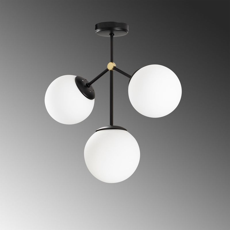 Casa si Gradina - Corpuri si surse de iluminat - Lustre si pendule - Candelabru, Opviq, metal, negru alb, 43x15 cm - Infinity.ro
