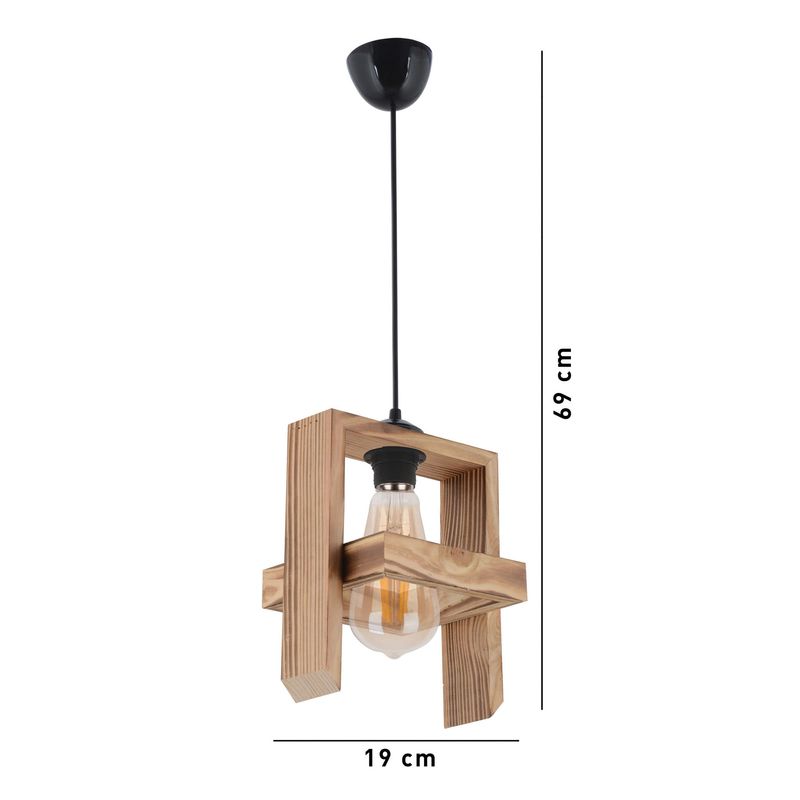 Casa si Gradina - Corpuri si surse de iluminat - Lustre si pendule - Candelabru, Opviq, lemn, natur, 19x19x65 cm - Infinity.ro