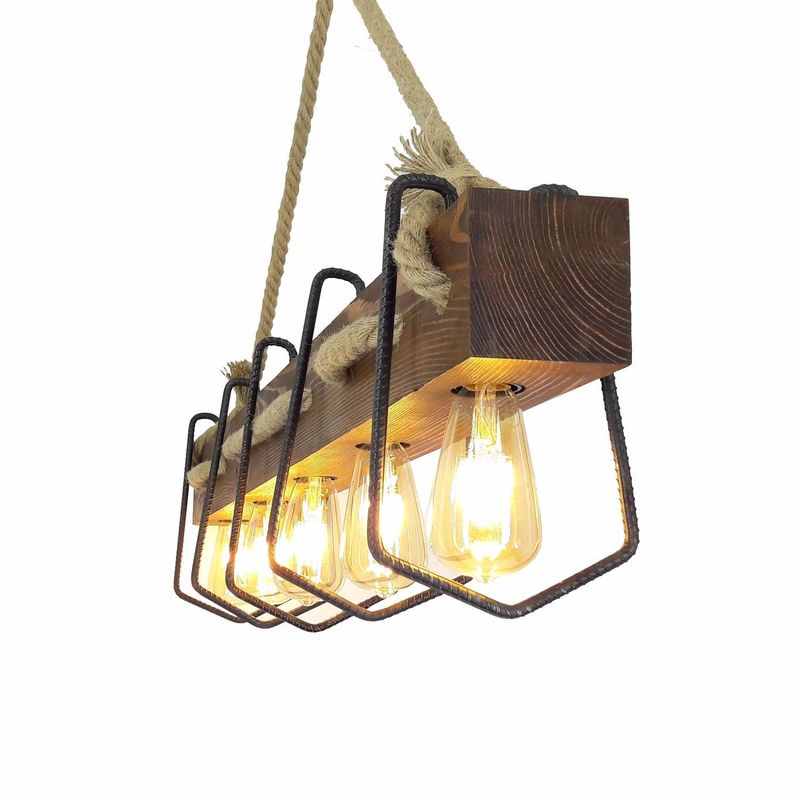 Casa si Gradina - Corpuri si surse de iluminat - Lustre si pendule - Candelabru, Opviq, pin masiv, nuc, 100x16x72 cm - Infinity.ro