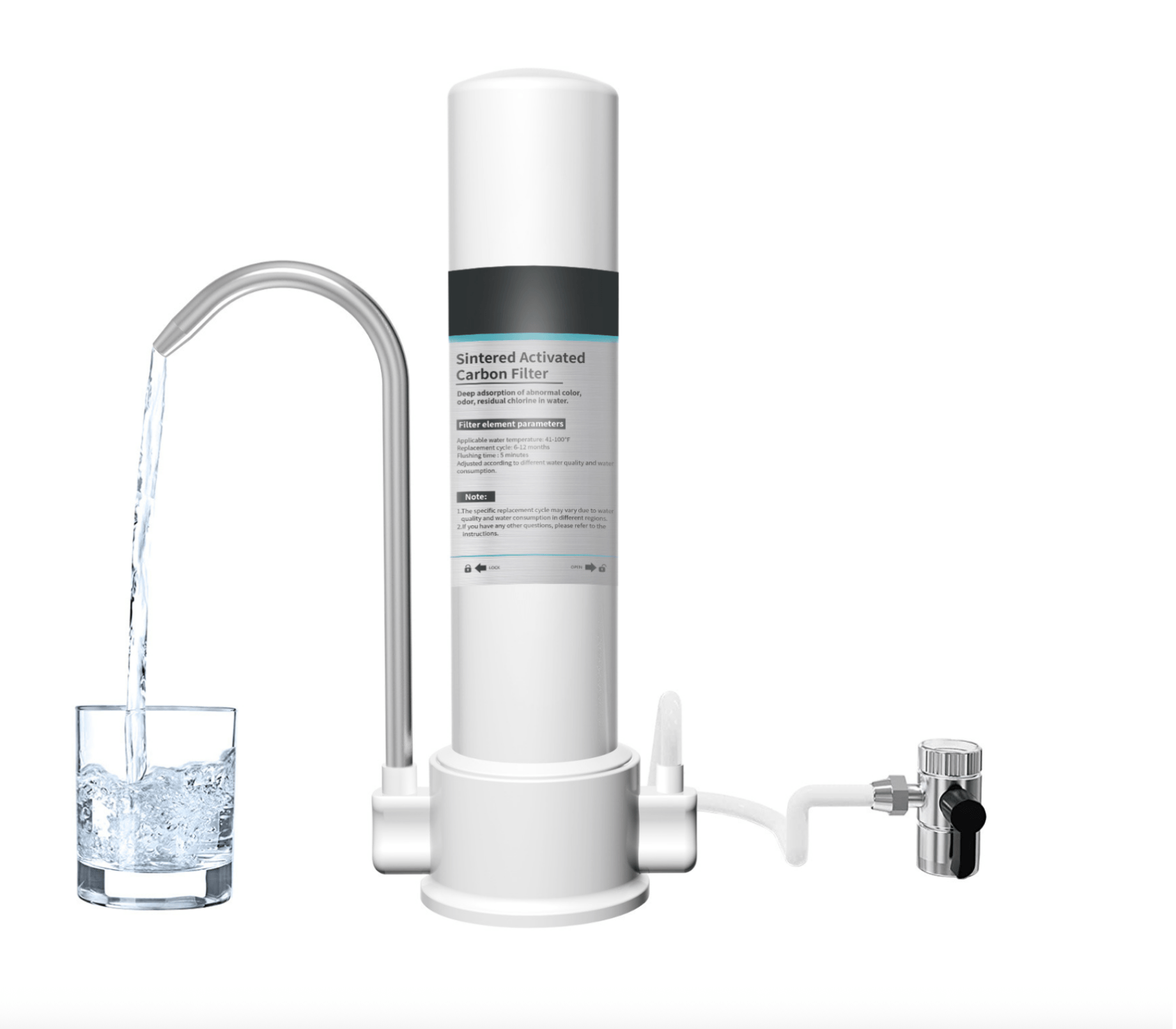 Filtru Apa Koopsio F8, 5 Etape Filtrare, 1500L, ABS, Alb, Eliminare Clor, Rugina, Sedimente, Pentru Bucatarie