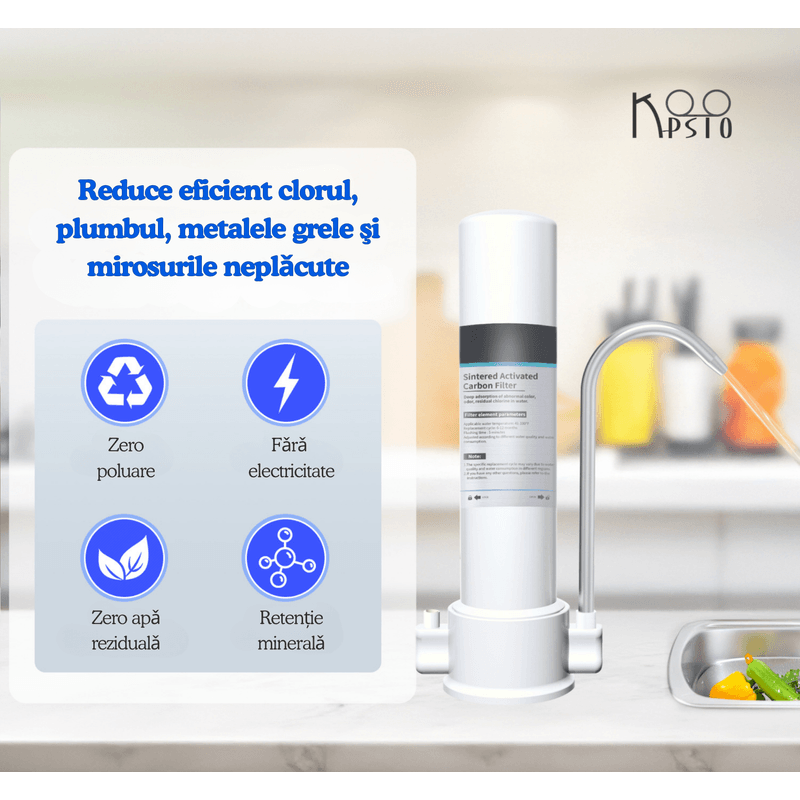 Casa si Gradina - Sanitare - Instalatii hidro - Sisteme filtrare instalatii - Filtru Apa F8, 5 Etape Filtrare, 1500L, ABS, Alb, Eliminare Clor, Rugina, Sedimente, Pentru Bucatarie - Infinity.ro