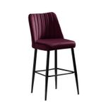 Casa si Gradina - Mobilier - Seturi de mobilier - Seturi bucatarie - Set scaune de bar, Hanah Home, melamina, rosu bordo si negru, 49x45x99 cm, 4 piese - Infinity.ro
