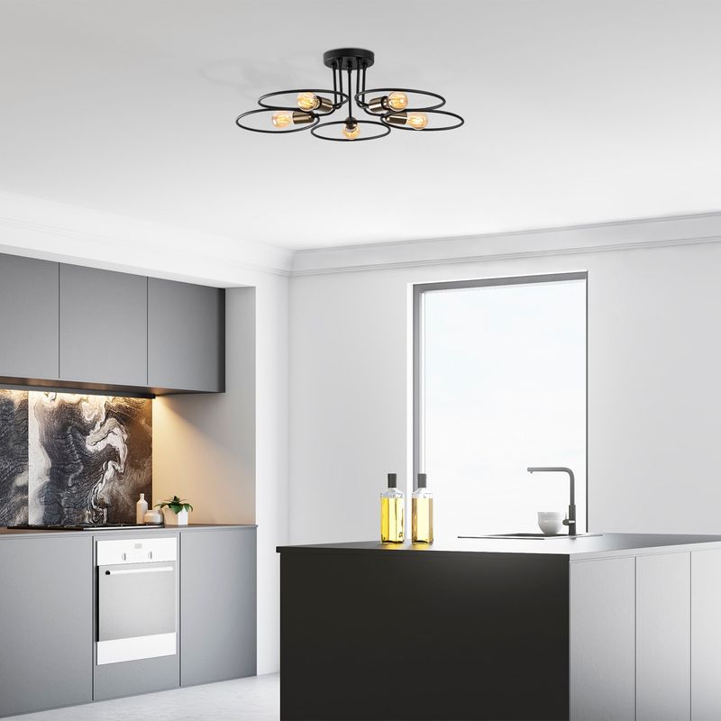 Casa si Gradina - Corpuri si surse de iluminat - Lustre si pendule - Candelabru, Opviq, fier, negru, 73x73x22 cm - Infinity.ro