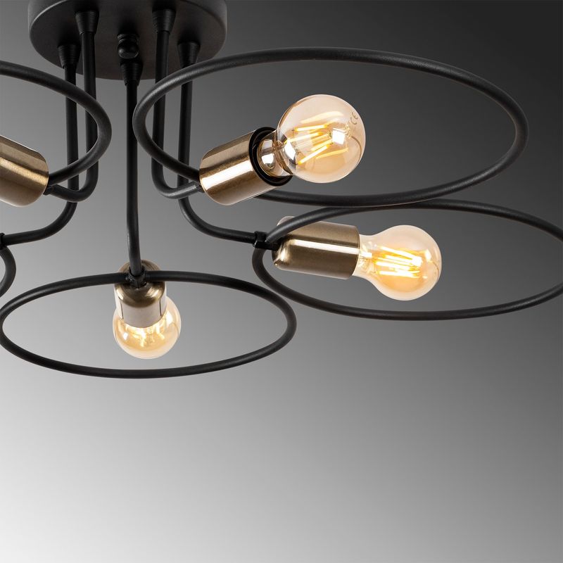 Casa si Gradina - Corpuri si surse de iluminat - Lustre si pendule - Candelabru, Opviq, fier, negru, 73x73x22 cm - Infinity.ro