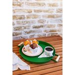 Casa si Gradina - Bucatarie si vesela - Ustensile bucatarie - Tavi servire - Set tavi servire, Hermia, metal, verde, 51x51x3 cm, 37x37x2 cm - Infinity.ro
