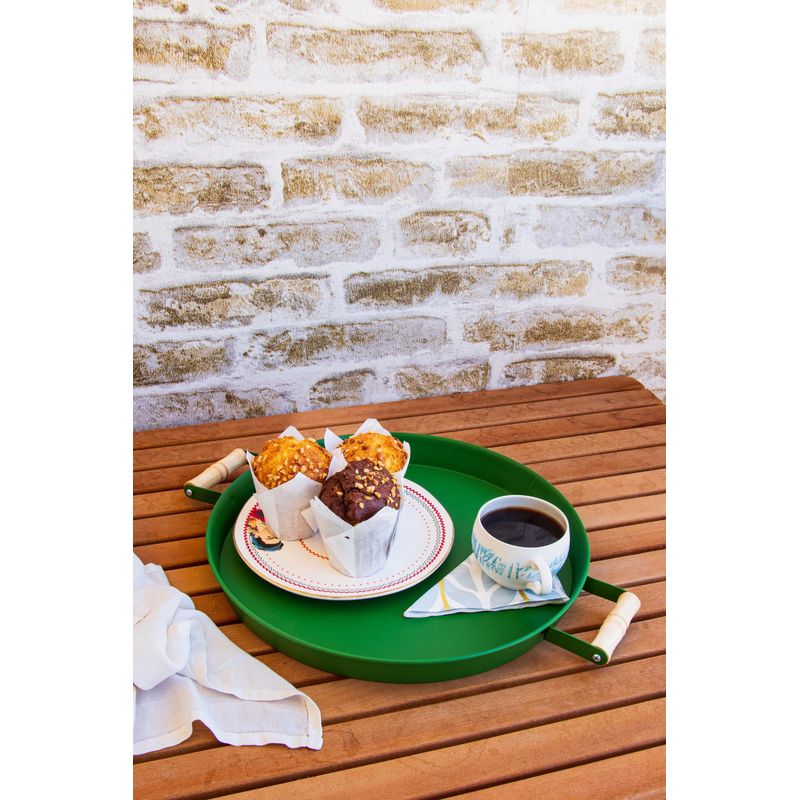 Casa si Gradina - Bucatarie si vesela - Ustensile bucatarie - Tavi servire - Set tavi servire, Hermia, metal, verde, 51x51x3 cm, 37x37x2 cm - Infinity.ro