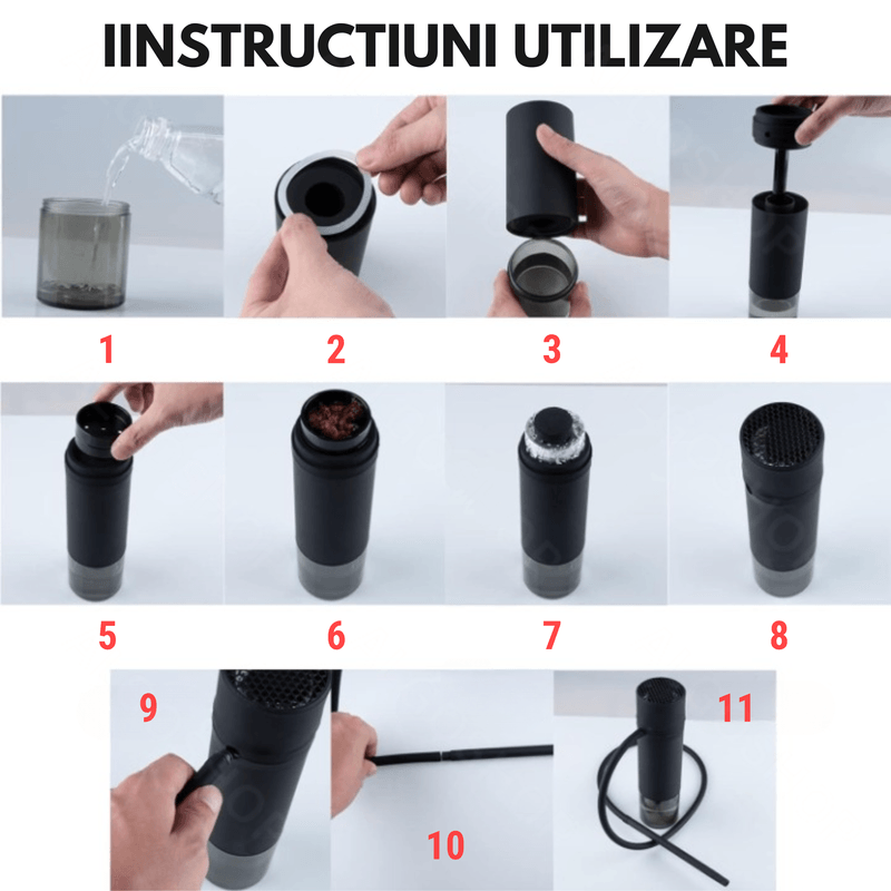 Market - Tutun si tigari - Articole si accesorii tutun - Narghilea Portabila pentru Masina, Set mini Shisha mica pentru calatorii, aer liber, Negru - Infinity.ro
