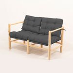 Casa si Gradina - Gradina si terasa - Mobilier exterior - Canapele si fotolii gradina - Canapea de gradina cu 2 locuri, Hanah Home, lemn de castan, antracit, 110x86x51 cm - Infinity.ro