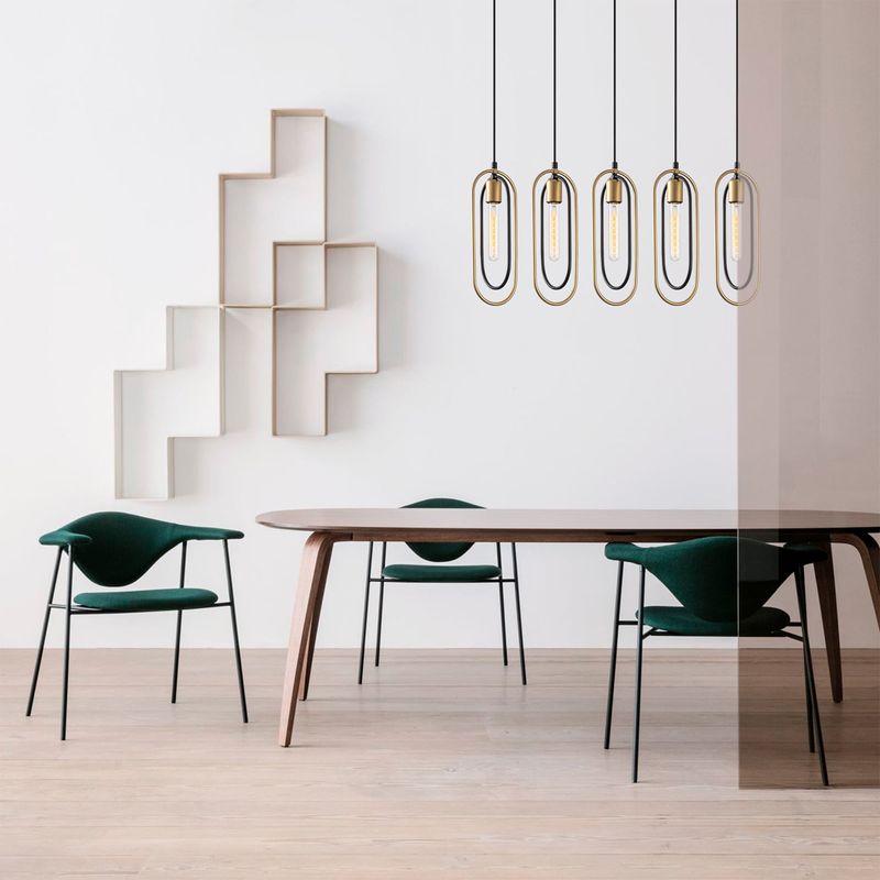 Casa si Gradina - Corpuri si surse de iluminat - Lustre si pendule - Candelabru, Opviq, metal, negru auriu, 86x8 cm, inaltime reglabila - Infinity.ro