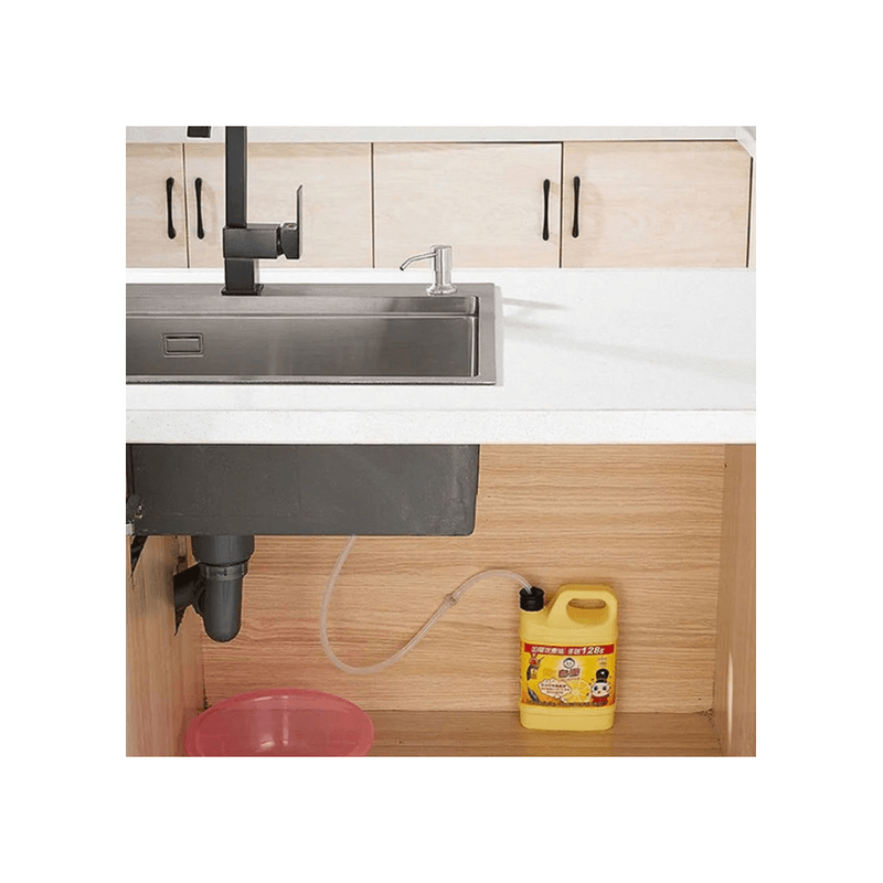 Casa si Gradina - Sanitare - Suporturi si accesorii baie - Dispensere - Dispenser de sapun lichid si detergent pentru chiuveta, pentru blat de maxim 5 cm, dozator fara rezervor - Infinity.ro