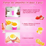 Casa si Gradina - Bucatarie si vesela - Cani si pahare - Pahare - Pahar pentru preparare bautura racoritoare smoothie, granita, slush, DIY in 5 minute - Frozen Magic Slushy Cup, Roz - Infinity.ro