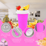 Casa si Gradina - Bucatarie si vesela - Cani si pahare - Pahare - Pahar pentru preparare bautura racoritoare smoothie, granita, slush, DIY in 5 minute - Frozen Magic Slushy Cup, Roz - Infinity.ro