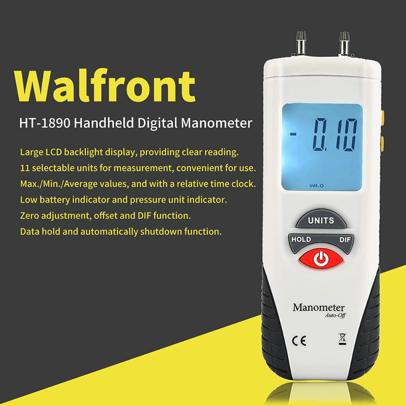 Casa si Gradina - Constructii - Scule electrice si accesorii - Aparate de masura - Manometru digital profesional tip U potrivit pentru presiune diferentiala 2 tevi, masurare presiune gaz centrale termice - Infinity.ro