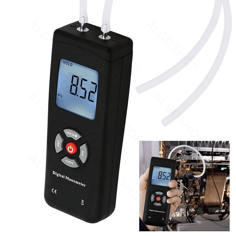 Casa si Gradina - Constructii - Scule electrice si accesorii - Aparate de masura - Manometru digital profesional tip U potrivit pentru presiune diferentiala 2 tevi, masurare presiune gaz centrale termice - Infinity.ro
