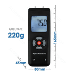 Casa si Gradina - Constructii - Scule electrice si accesorii - Aparate de masura - Manometru digital profesional tip U potrivit pentru presiune diferentiala 2 tevi, masurare presiune gaz centrale termice - Infinity.ro