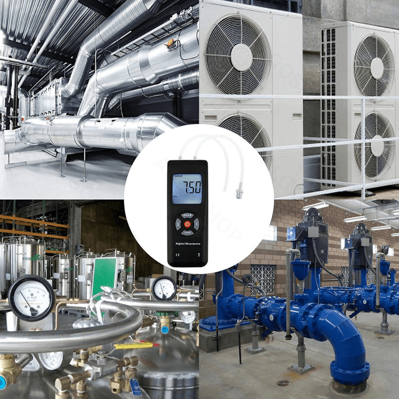 Casa si Gradina - Constructii - Scule electrice si accesorii - Aparate de masura - Manometru digital profesional tip U potrivit pentru presiune diferentiala 2 tevi, masurare presiune gaz centrale termice - Infinity.ro