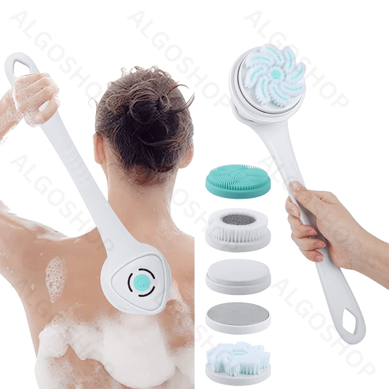 Ingrijire personala si Cosmetice - Ingrijire personala - Ingrijire corp - Bureti de baie - Perie electrica rotativa premium pentru baie/dus cu maner de 40 cm detasabil, 5 capete diferite si 3 viteze, incarcabila - Infinity.ro
