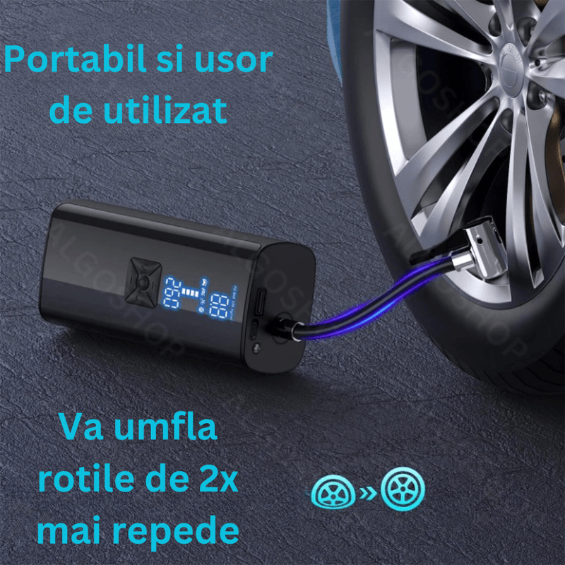 Sport si Outdoor - Ciclism - Accesorii pentru biciclete - Pompe biciclete - Pompa electrica multifunctionala, Reincarcabila cu acumulator 8000 mAh, pentru umflat roti, mingi si articole gonflabile - Infinity.ro