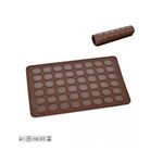 Casa si Gradina - Bucatarie si vesela - Ustensile bucatarie - Forme prajituri - Covor din silicon pentru  Macarons, 48 de cavitati, Maro, 38 cm, 383COF - Infinity.ro