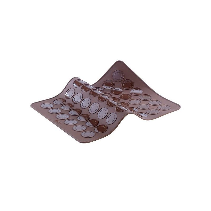 Casa si Gradina - Bucatarie si vesela - Ustensile bucatarie - Forme prajituri - Covor din silicon pentru  Macarons, 48 de cavitati, Maro, 38 cm, 383COF - Infinity.ro