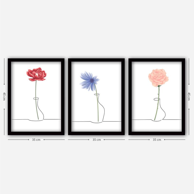 Casa si Gradina - Decoratiuni - Tablouri - Set tablouri decorative cu rama, Wallxpert, mdf, multicolor, 35x45 cm (3 bucati), 364LUL1274 - Infinity.ro