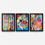 Casa si Gradina - Decoratiuni - Tablouri - Tablou decorativ cu rama, Wallxpert, mdf, multicolor, 35x45 cm, set 3 bucati, 364LUL1362 - Infinity.ro