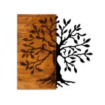 Casa si Gradina - Decoratiuni - Decoratiuni perete - Accesoriu decorativ de perete, Wallxpert, lemn si metal, nuc si negru, 58x58 cm, 899SKL1280 - Infinity.ro