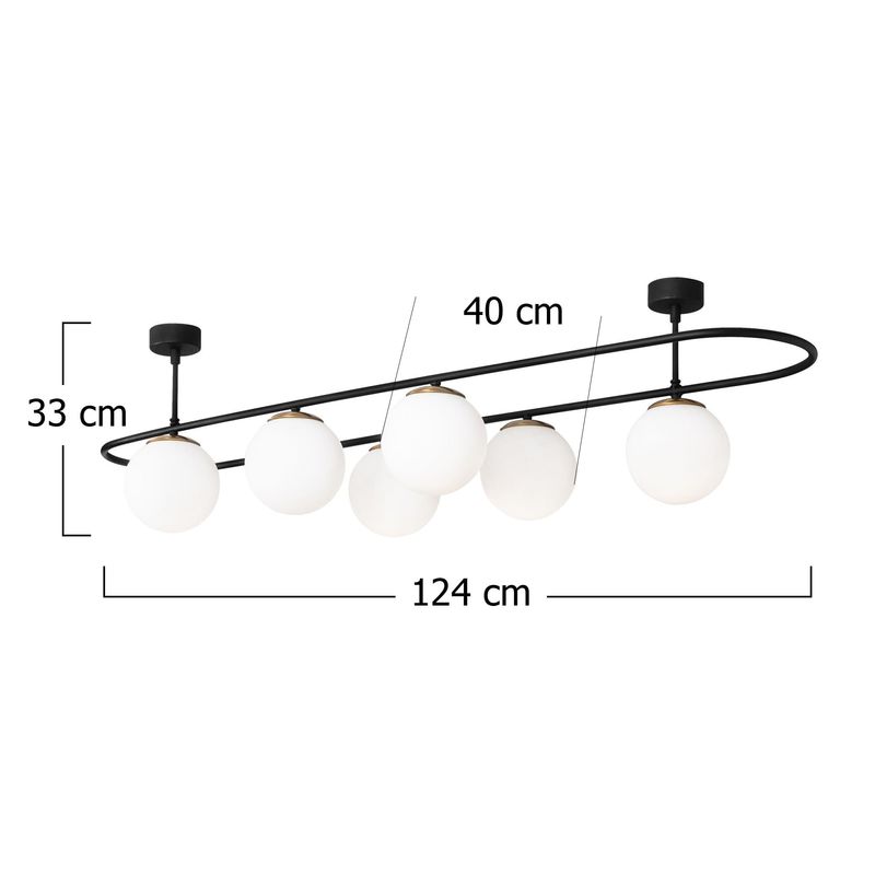 Casa si Gradina - Corpuri si surse de iluminat - Lustre si pendule - Candelabru, Opviq, metal, negru alb, 124x40x33 cm - Infinity.ro