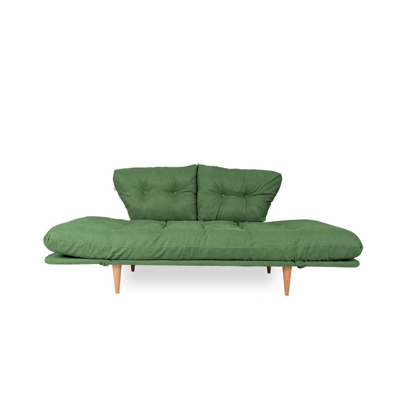 Casa si Gradina - Mobilier - Canapele si coltare - Canapele - Canapea extensibila, Hanah Home, cadru metalic, stofa in, verde, 190x60 cm - Infinity.ro
