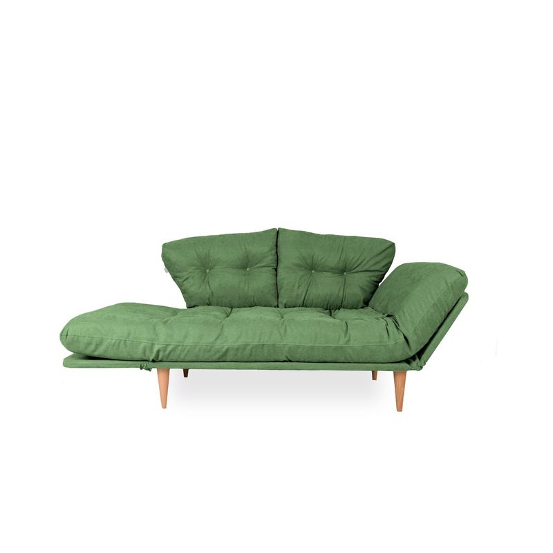 Casa si Gradina - Mobilier - Canapele si coltare - Canapele - Canapea extensibila, Hanah Home, cadru metalic, stofa in, verde, 190x60 cm - Infinity.ro