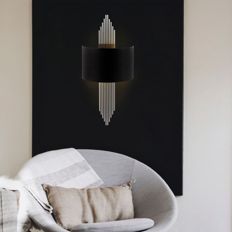 Casa si Gradina - Corpuri si surse de iluminat - Plafoniere, aplice si spoturi - Aplica de perete, Opviq, metal, negru si argintiu, 75x10x22 cm - Infinity.ro