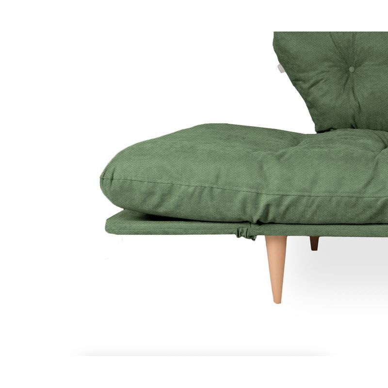 Casa si Gradina - Mobilier - Canapele si coltare - Canapele - Canapea extensibila, Hanah Home, cadru metalic, stofa in, verde, 190x60 cm - Infinity.ro
