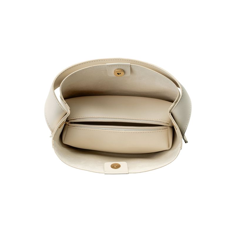 Fashion, accesorii si bijuterii - Femei - Accesorii femei - Genti si rucsacuri femei - Geanta de umar, Lucky Bees, piele polivinilica, crem, 25x11x20 cm - Infinity.ro