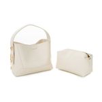 Fashion, accesorii si bijuterii - Femei - Accesorii femei - Genti si rucsacuri femei - Geanta de umar, Lucky Bees, piele polivinilica, crem, 25x11x20 cm - Infinity.ro