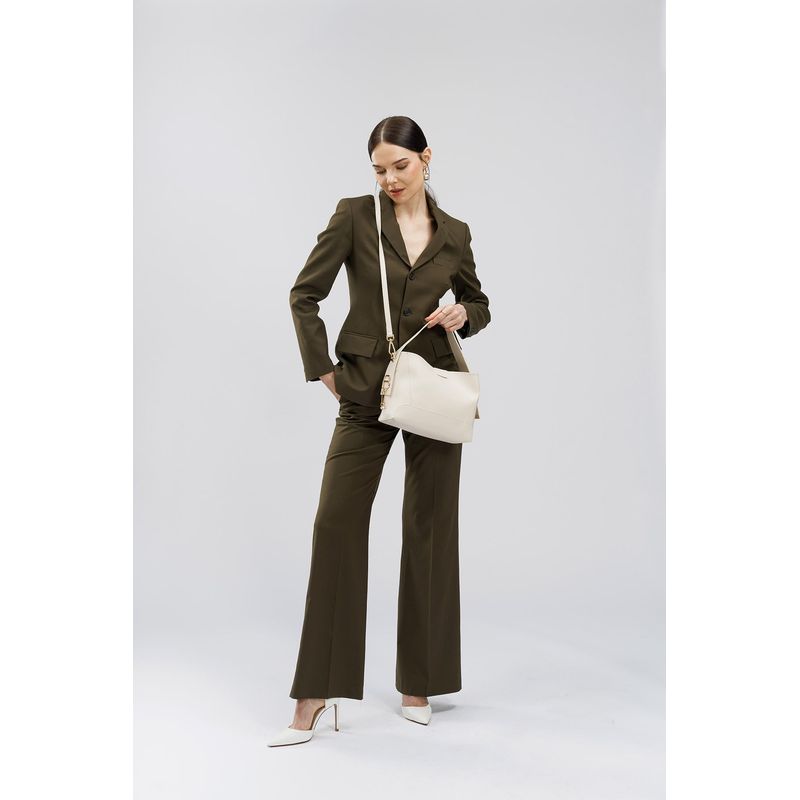 Fashion, accesorii si bijuterii - Femei - Accesorii femei - Genti si rucsacuri femei - Geanta de umar, Lucky Bees, piele polivinilica, crem, 25x11x20 cm - Infinity.ro