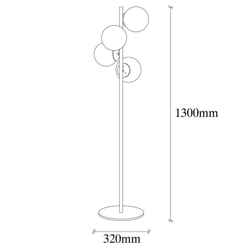 Casa si Gradina - Corpuri si surse de iluminat - Veioze si lampi - Lampadare - Lampadar, Opviq, metal, auriu, 32x32x130 cm, 521SHN1530 - Infinity.ro
