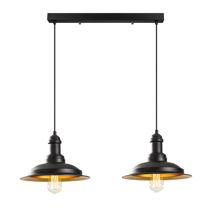 Casa si Gradina - Corpuri si surse de iluminat - Lustre si pendule - Lustra, Opviq, fier, negru auriu, 62x30 cm, inaltime reglabila - Infinity.ro