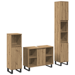 Casa si Gradina - Mobilier - Seturi de mobilier - Seturi baie - Set mobila pentru baie 3 piese Stejar artizanal Lemn tratat - Infinity.ro
