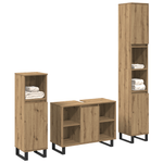 Casa si Gradina - Mobilier - Seturi de mobilier - Seturi baie - Set mobila pentru baie 3 piese Stejar artizanal Lemn tratat - Infinity.ro