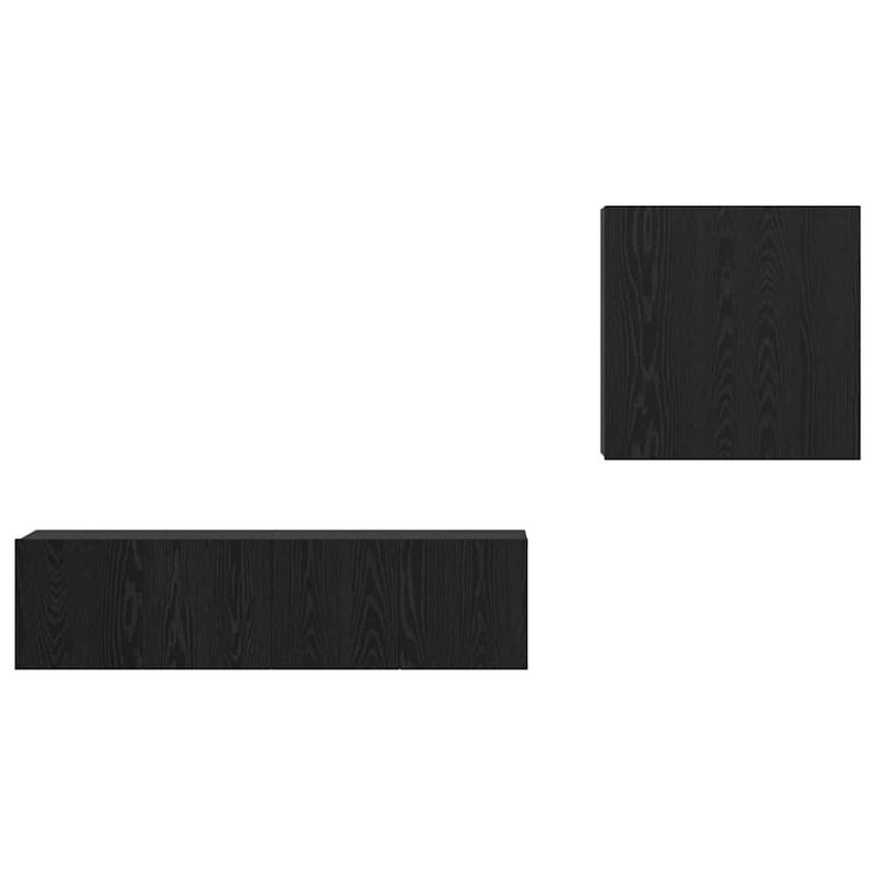 Casa si Gradina - Mobilier - Seturi de mobilier - Seturi living - Set Dulap TV cu raft cu depozitare cu usa 4 pcs Stejar negru 120 x 30 x 30 cm - Infinity.ro