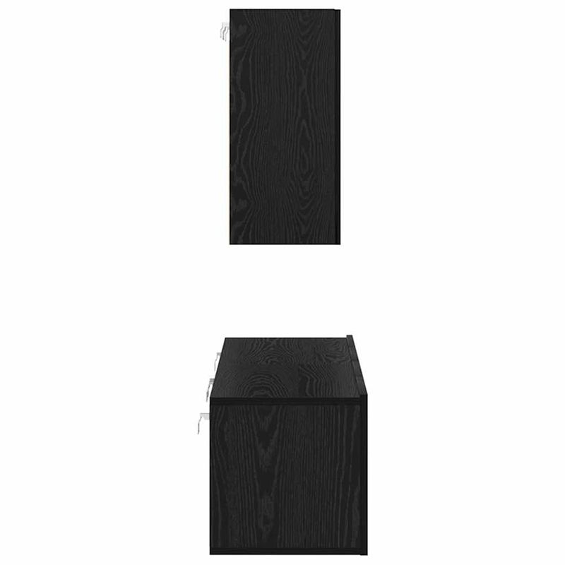 Casa si Gradina - Mobilier - Seturi de mobilier - Seturi living - Set Dulap TV cu raft cu depozitare cu usa 4 pcs Stejar negru 120 x 30 x 30 cm - Infinity.ro