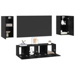 Casa si Gradina - Mobilier - Comode si corpuri - Comode - Set comoda TV cu raft Altele 4 pcs Stejar negru Mediu 60 x 30 x 30 cm - Infinity.ro